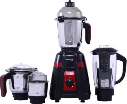 Wonderchef Platinum 750W 4 Stainless Steel Jars Mixer Grinder, Black