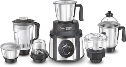Prestige Endura 1000W 6 Jars Mixer Grinder, Black & Silver