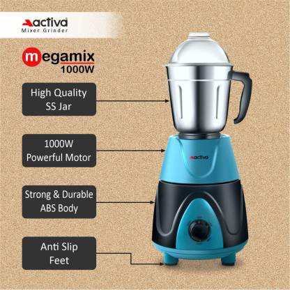 Activa Megamix 1000 W Powerful Motor Mixer Grinder With 4 Jars