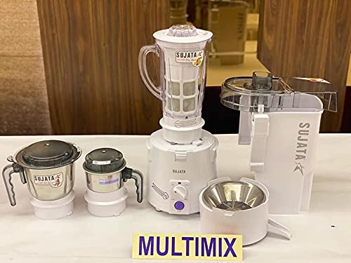 Sujata Dynamix, Mixer Grinder, 900 Watts, 3 Jars (White)