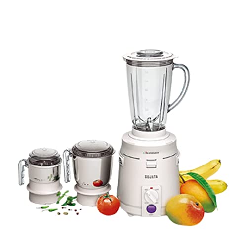 Sujata Supermix 900 Watts, 3 Jars Mixer Grinder, White