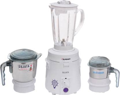 Sujata Supermix 900 Watts, 3 Jars Mixer Grinder, White