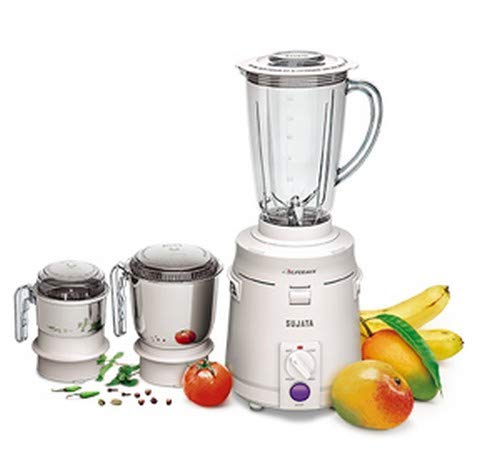 Sujata SuperMix SM 900 Watt, 3 Jars Mixer Grinder, White