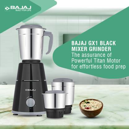 Bajaj Gx 1 Mixer Grinder 500 watts with 3 Jars
