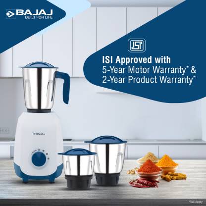 Bajaj Ninja Series Grace 500W Mixer Grinder with 3 jars