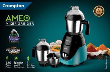 Crompton Ameo 750 Watt Mixer Grinder with 4 jars
