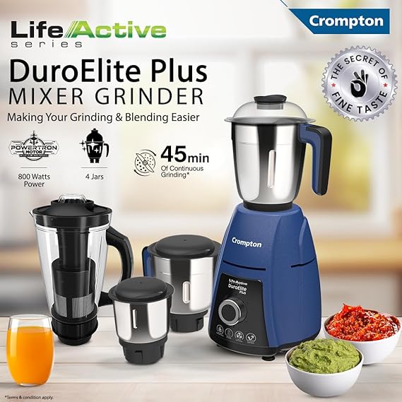 Crompton DS 800W Mixer Grinder with 4 jars