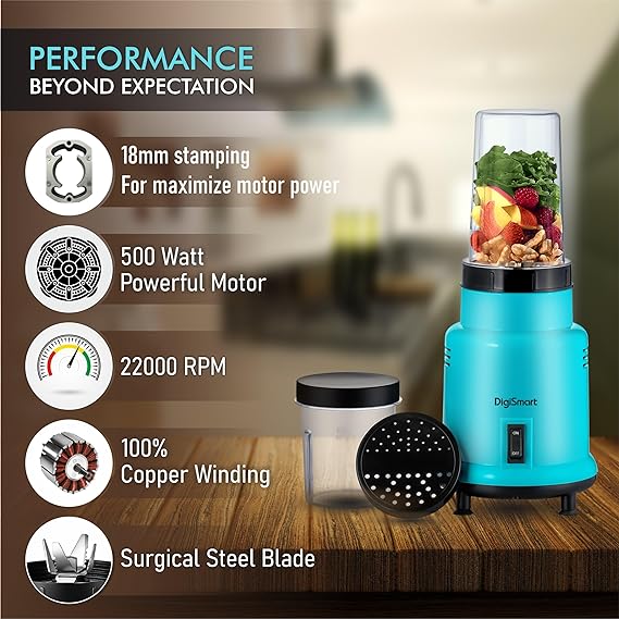 Digismart Nutri 500 watt Mixer Grinder With 2 jars