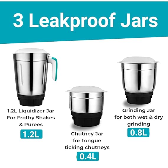Inalsa Mixer Grinder Jazz Pro 550W with 3 Jars