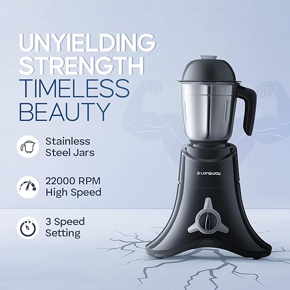 Longway Orion 900 Mixer Grinder with 4 Jars