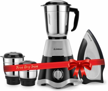 Longway Super Dlx 700 W Mixer Grinder with 3 Jars & Kwid 750 W Dry Iron