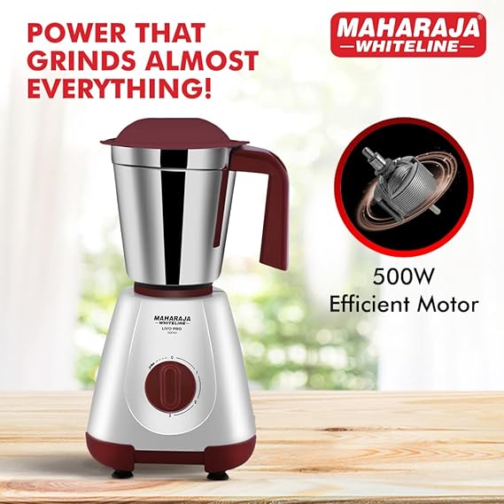Maharaja Whiteline 500W Livo Pro Mixer Grinder with 3 Jars