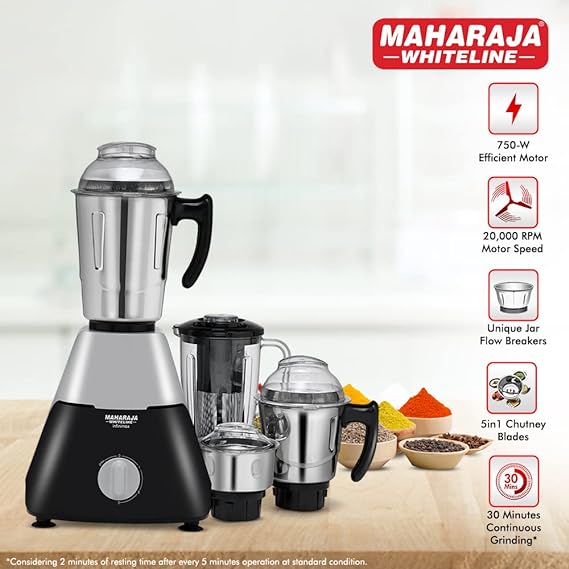 Maharaja Whiteline Infinimax Elite 750 Watts Mixer Grinder