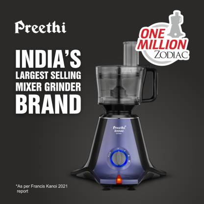 Preethi Zodiac Glitter MG 264 750 Watts Mixer Grinder With 5 Jars