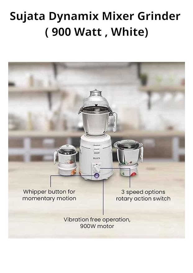 Sujata Dynamix DX 900W Mixer Grinder With 3 Jars