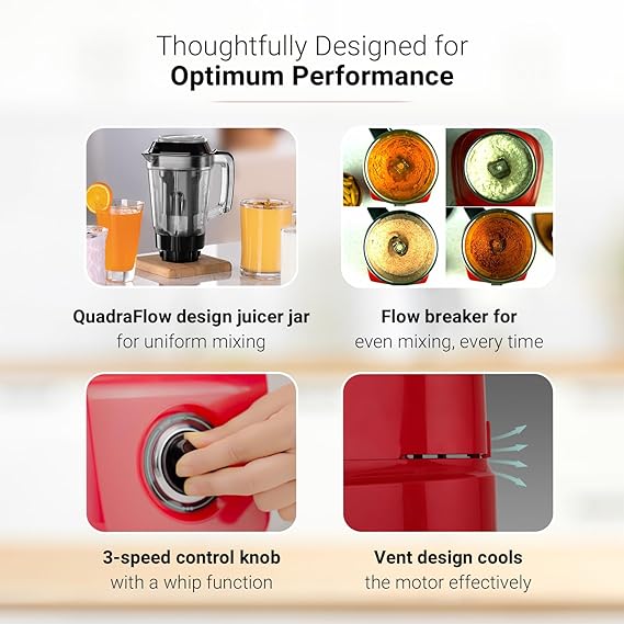 V-Guard Brillio 750 Watt Juicer Mixer Grinder With 4 Jars