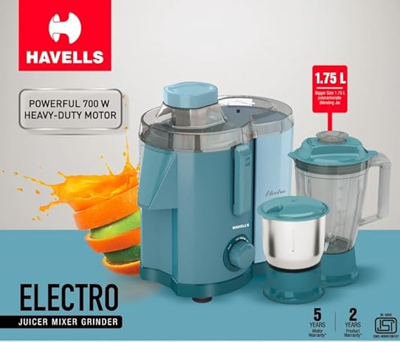 Havells Electro Jar 700W Juicer Mixer Grinder With 2 Jar