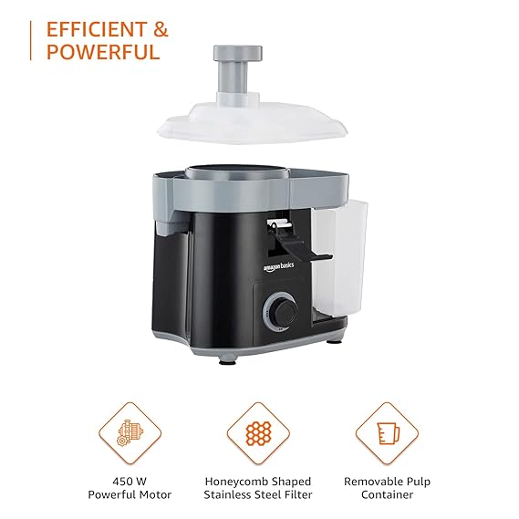 Amazon Basics 450 W Centrifugal Juicer With Pusher