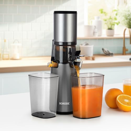 Borosil Smart Juice Cold Press Slow Juicer, 130W Portable Slow Juicer