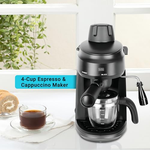 Black Decker  870W 4-Cup Espresso & Cappuccino Coffee Maker