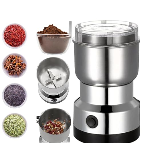 HOUZY Stainless Steel Nima Multifunctional Grinder Smash Machine Coffee Beans Electric Grinder and Coffee Maker Household Electric Mixer Grinder | Silver