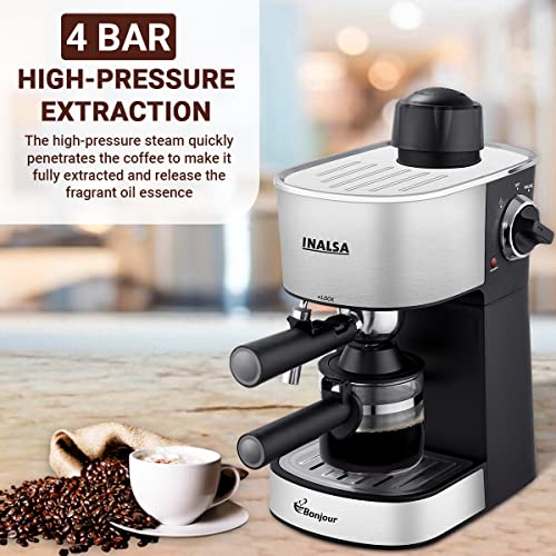 Inalsa 800W Espresso, Cappuccino Coffee Maker