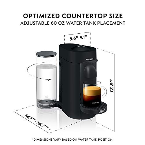 Nespresso 1300W VertuoPlus Coffee and Espresso Machine