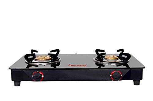 Butterfly Smart Glass Top 2 Burner Open Gas Stove