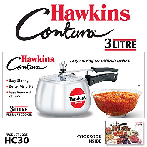 Hawkins Contura Pressure Cooker | 3 Litre | Silver -HC30