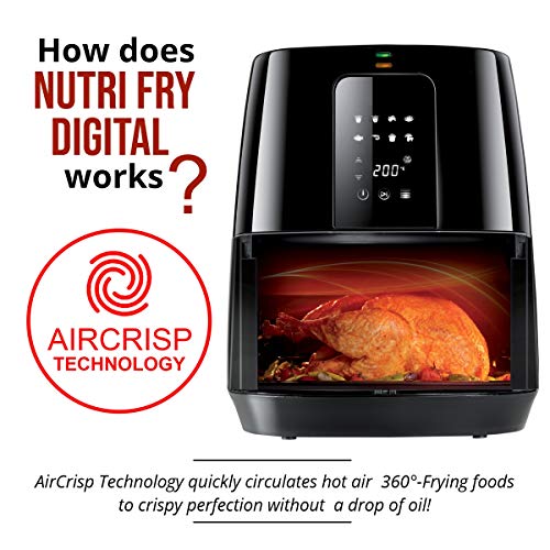 INALSA Air Fryer Digital Nutri Fry-1400W 4L,Smart AirCrisp Technology
