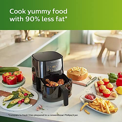 PHILIPS Digital Air Fryer HD9252-90 with Touch Panel, Black