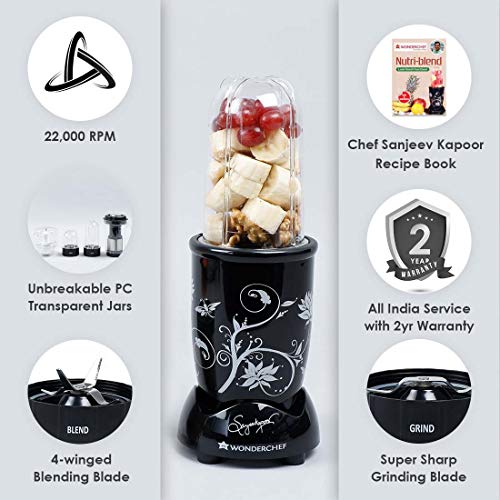 Wonderchef Nutri Blend Complete Kitchen Machine,4 Unbreakable Jars