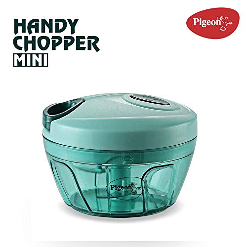 Pigeon Plastic Mini Handy and Compact Chopper with 3 Blades (12420, Green , 400 ml)