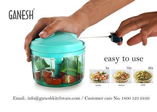 Ganesh Chopper Vegetable Cutter | Pool Green (725 ml)