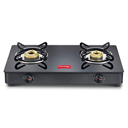 Prestige IRIS LPG Gas Stove, 2 Burner, Black, Manual