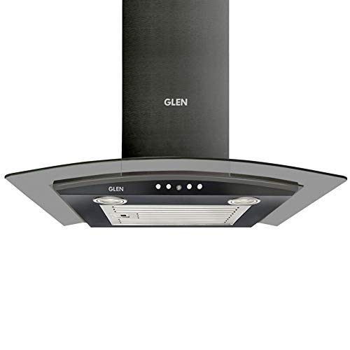 Glen 60cm 1000 m3-hr Curved Glass Wall Mounted Kitchen Chimney