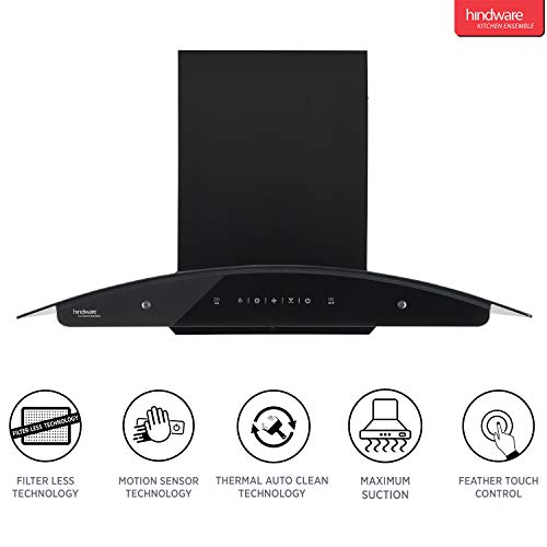 Hindware Nadia 90 cm Filterless Auto-Clean Kitchen Chimney