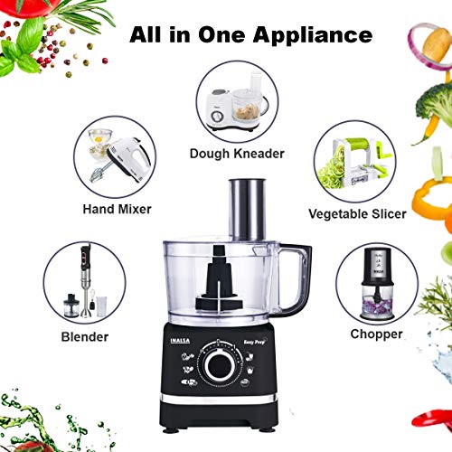 INALSA Food Processor Easy Prep - 7 Accessories - 800 Watt
