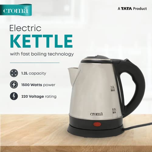 Croma 12 Litres 1500 Watts Detachable Base CRAK3057 Electric Kettle
