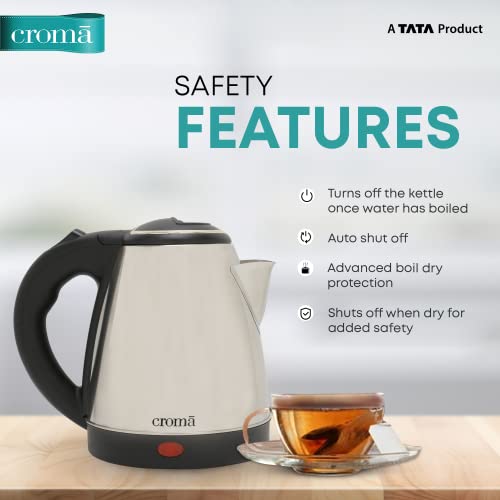 Croma 12 Litres 1500 Watts Detachable Base CRAK3057 Electric Kettle