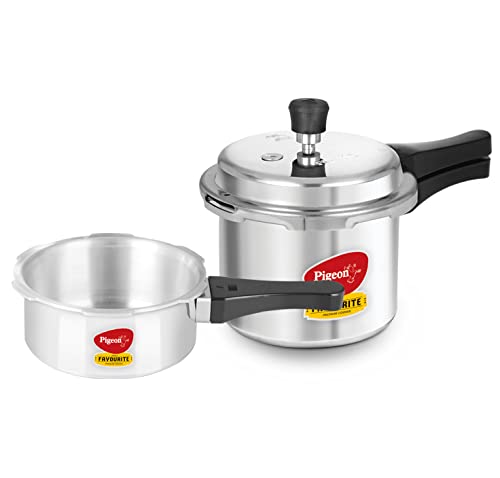 Pigeon by Stovekraft Mini Combi Aluminium Pressure Cooker Set(2 + 3 L)