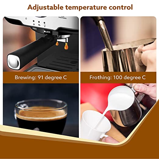 AGARO Imperial Espresso Coffee Maker Coffee Machine | Silver