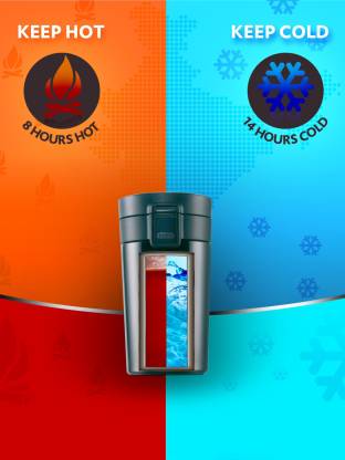 Borosil Coffeemate Insulated Mug, Vacuum Insulated Travel Coffee Mug, Black, 300ml