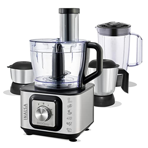 INALSA Food Processor INOX - 12 Accessories - 1000 Watt