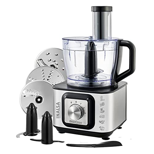 INALSA Food Processor INOX - 12 Accessories - 1000 Watt