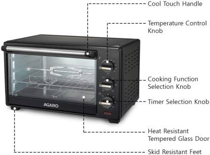 AGARO Majestic Oven Toaster Griller, Black, 19 Litres