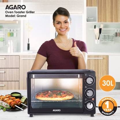 AGARO GRAND Oven Toaster Grill Convection Cake Baking OTG with 6 Heating Mode, 30 Liter, Black
