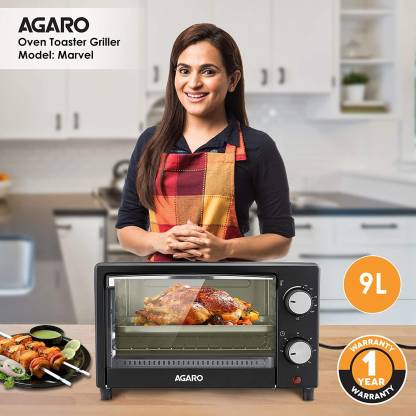 AGARO Marvel 9 Liters Oven Toaster Griller, Black
