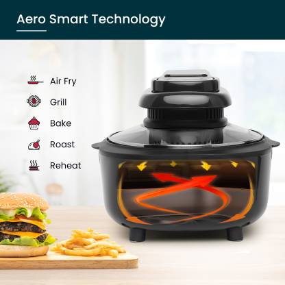 Hestia Nutri-View 1100 Watt Digital Air Fryer with Patented Easy-Peek Lid
