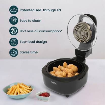 Hestia Nutri-View 1100 Watt Digital Air Fryer with Patented Easy-Peek Lid